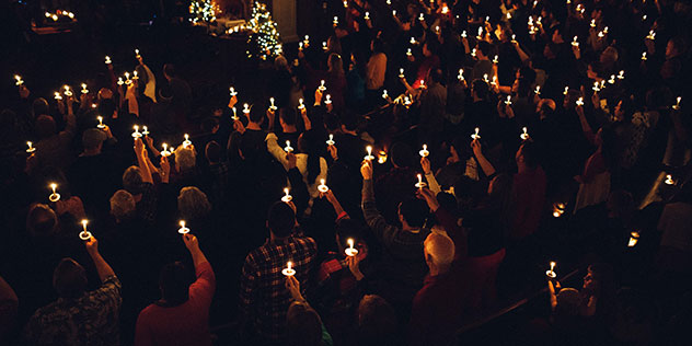 Christmette Christmette mit Kerzen